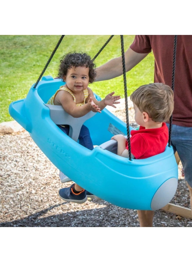 Step2 Blue Rocket Swing for Two, Indoor and Outdoor Swing Playset for Kids, Includes T Bar Handles and Seatbealts, Lightweight and Strong Design Suitable for Boys and Girls Aged 2+ - Image 2